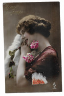 CPA écrite En 1916 - Bonne Année - ARS 3768 - L. Branger - Femme Fourrure Fleurs - - Neujahr