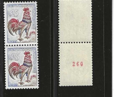 Timbres 1331 B  De Roulette Avec N° Rouge Au Verso - Unused Stamps