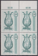 1970 , Mi 1344 ** (3) -  4er Block Postfrisch - Alte Uhren - Uhr Von 1790-1815 - Ungebraucht