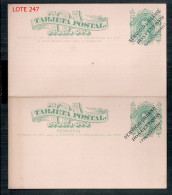 ARGENTINA 1892 GJ TAR 5 Y RESPUESTA PAGA PROVISORIO LETRAS GRANDES SIN USAR - Cartas & Documentos