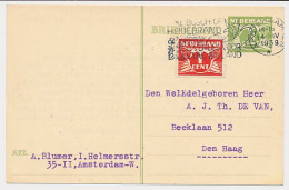 Briefkaart G. 246 / Bijfrankering Amsterdam - Den Haag 1939 - Interi Postali