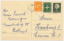 Briefkaart G. 313 / Bijfrankering Groningen - Duitsland 1956 - Material Postal