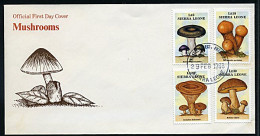 Sierra Leone ** N° 876 à 879 S/ Env. 1er Jour - Champignons (cl 2 P.43) - Pilze