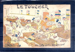 Carte Illustrée. Les 5 Sens Du Soldat. Le Toucher - Humour