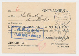 Assen - Zweelo 1949 - Kwitantie  - Unclassified