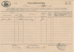 Vrachtbrief H.IJ.S.M. Naarden Bussum - Den Haag 1909 - Unclassified