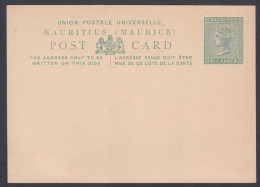 British Mauritius Six Cents Queen Victoria Mint Unused UPU Postcard, Post Card, Postal Stationery - Maurice (...-1967)