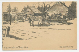 Fieldpost Postcard Germany 1916 Parcel Delivery - Horse Sleigh - WWI - WW1