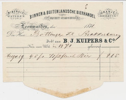 Nota Leeuwarden 1871 - Bierhandel - Minerale Wateren - Bierhuis - Nederland