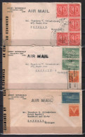 CUBA STAMPS . 3 CENSORED COVERS. WW II, 1940s - Storia Postale