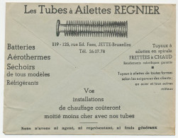 Postal Cheque Cover Belgium 1936 Tubes - Pipes - Batteries - Car - Pontiac - Indian - Otros & Sin Clasificación