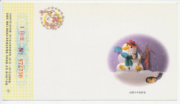 Postal Stationery China 1994 Snowman - Pipe - Dog - Clima & Meteorología