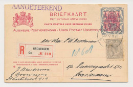Briefkaart / V-kaart G. V77z-1-E Aangetekend Groningen 1923 - Postwaardestukken