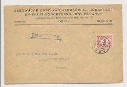 Firma Envelop Goes 1918 Zeeuwsche Bond Van Aardappel Fruit Etc. - Zonder Classificatie