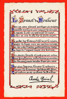 36293 / ⭐ Le SONNETdu  BONHEUR Charles QUINEL Ôde à La Vie Carte Postale  Enluminure 1940s - Filosofie