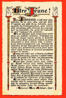 36295 / ⭐ Général MAC ARTHUR 1945 ÊTRE JEUNE Ôde à La JEUNESSE  Enluminure 1950s Format CP  - Filosofía & Pensadores