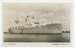 Prentbriefkaart Rotterdamsche Lloyd - S.S. Waterman - Steamers