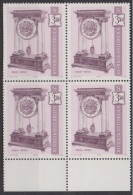 1970 , Mi 1346 ** (5) -  4er Block Postfrisch - Alte Uhren - Uhr Von 1820-1850 - Neufs