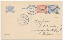 Briefkaart G. 78 I / Bijfrankering Den Haag - Delden 1914 - Material Postal