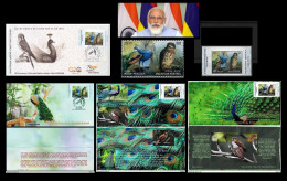 India 2023 India – Mauritius Joint Issue Collection: Rs.25.00 Stamp + MS + FDC + SPECIAL FDC + 2 REGISTERED FDC Per Scan - Pavoni