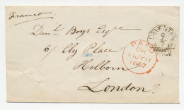 Halfrond-Francostempel Deventer - Londen UK / GB 1857 - ...-1852 Precursori