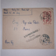 03K1 ANCIENNE LETTRE INDOCHINE TIMBRE CACHET VIET NAM HANOI 1945 - Brieven En Documenten