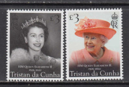 2023 Tristan Da Cunha Queen Elizabeth II QEII Memorial  Complete Set Of 2 MNH @ BELOW FACE VALUE - Tristan Da Cunha