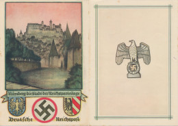 Telegram Germany 1937 - Schmuckblatt Telegramme Nazi Party Rallies NSDAP Nuremberg- Swastika - Castle - Otros & Sin Clasificación