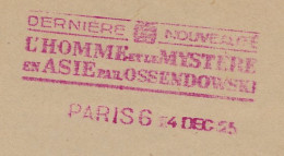 Meter Wrapper France 1925 Ossendowski - Polish Writer - Man And Mystery In Asia - Schrijvers