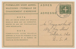Verhuiskaart G. 20 Culemborg - USA 1952 - Postal Stationery