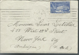 Lettre De France CHALON 71   Pour Les USA  Bel Affranchissement   Avec N° 430 Seul Sur Lettre - 1921-1960: Période Moderne