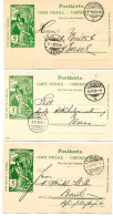 CH - 189 - 3 - Entiers Postaux UPU 1900 Cachets à Date Zofingen, Basel, Herz. Buchsee - Stamped Stationery