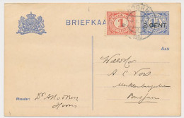 Briefkaart G. 92 I / Bijfrankering Hoorn - Bussum 1919 - Ganzsachen