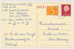 Briefkaart G. 338 / Bijfrankering Delfzijl - Den Haag 1969 - Ganzsachen