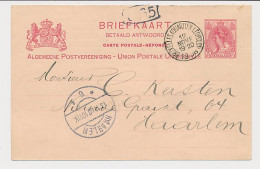 Briefkaart G. 72 Z-1 A-krt. Brussel Belgie - Haarlem 1908 - Entiers Postaux