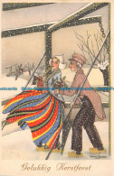 R131652 Greetings. Gelukkig Kerstfeest. Woman And Man. 1955 - Monde