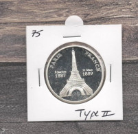Médaille Souvenirs&Patrimoine : Tour Eiffel 1887/1889  - Type 2  (couleur Argent) - Autres & Non Classés