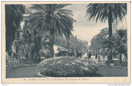 CPA TUNISIE - TUNIS - Square De La Résidence Et Avenue De France - Tunesien