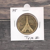 Médaille Souvenirs&Patrimoine : Tour Eiffel 1887/1889  - Type 2  (couleur Or) - Sonstige & Ohne Zuordnung