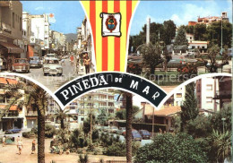 72430705 Pineda De Mar Strassenpartie Park Palmen Wasserspiele Spanien - Other & Unclassified