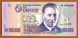 1991 // URUGUAY // BANCO CENTRAL DEL URUGUAY // 100 000 Nuevos Pesos // SUP- SPL- // XF - AU - Uruguay