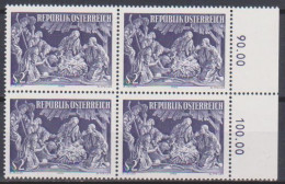1970 , Mi 1349 ** (8) -  4er Block Postfrisch - Weihnachten - Unused Stamps