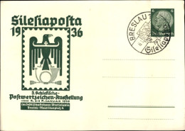 Entier Postal CPA Silesiaposta 1936, 5. Schlesische Postwertzeichen Ausstellung, PP 122C 16/01 - Autres & Non Classés