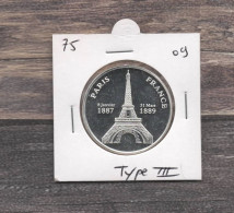 Médaille Souvenirs&Patrimoine : Tour Eiffel 1887/1889  - Type 3  (couleur Argent) - Altri & Non Classificati
