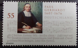 Germany 2007, 400th Birth Anniversary Of Paul Gerhard, MNN Single Stamp - Ungebraucht