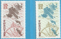 Faeroër 2000 Map 2 Values MNH Faroe Islands - Géographie