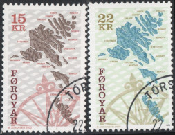 Faeroër 2000 Map 2 Values Cancelled Faroe Islands - Geographie