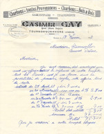Transports Charbons Et Bois Casimir Gay à Tournoi-sur-Rhône (Emile Fourel, Ardèche) Courrier Commercial Février 1947 - Transports