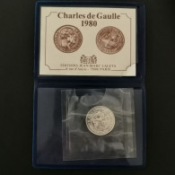 MEDAILLE ARGENT SCELLEE GENERAL DE GAULLE 1980 FRANCE 6.45g + Certificat / SILVER - Autres & Non Classés