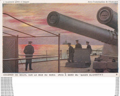 CPA L'Angleterre Prête à Frapper. N°9  Coucher De Soleil Sur La Mer Du Nord (pris à Bord Du "QUEEN ELIZABETH". ..D179 - Warships